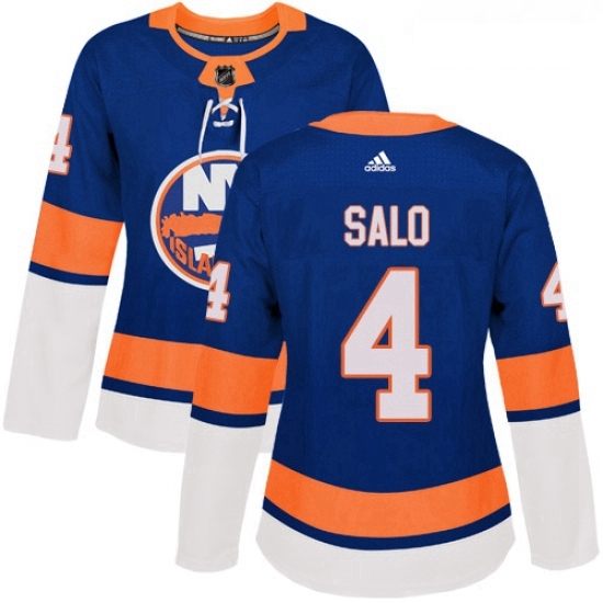 Womens Adidas New York Islanders 4 Robin Salo Authentic Royal Blue Home NHL Jersey Womens Adidas New York Islanders 4 Robin Salo Authentic Royal Blue Home NHL Jersey