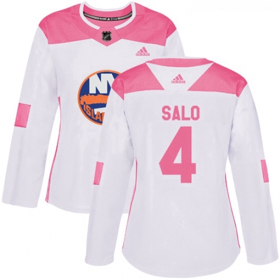 Womens Adidas New York Islanders 4 Robin Salo Authentic WhitePink Fashion NHL Jersey Womens Adidas New York Islanders 4 Robin Salo Authentic WhitePink Fashion NHL Jersey