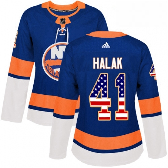 Womens Adidas New York Islanders 41 Jaroslav Halak Authentic Royal Blue USA Flag Fashion NHL Jersey Womens Adidas New York Islanders 41 Jaroslav Halak Authentic Royal Blue USA Flag Fashion NHL Jersey