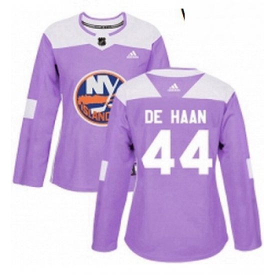 Womens Adidas New York Islanders 44 Calvin de Haan Authentic Purple Fights Cancer Practice NHL Jersey Womens Adidas New York Islanders 44 Calvin de Haan Authentic Purple Fights Cancer Practice NHL Jersey
