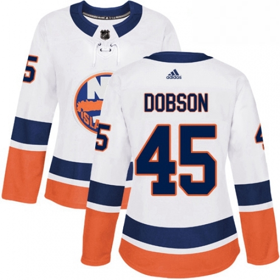 Womens Adidas New York Islanders 45 Noah Dobson Authentic White Away NHL Jersey Womens Adidas New York Islanders 45 Noah Dobson Authentic White Away NHL Jersey