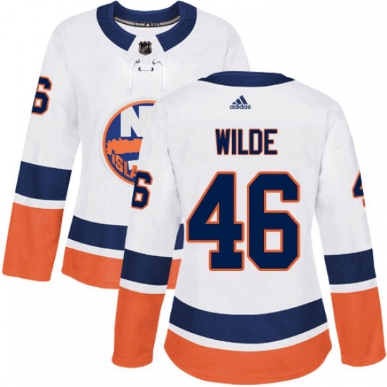 Womens Adidas New York Islanders 46 Bode Wilde Authentic White Away NHL Jersey Womens Adidas New York Islanders 46 Bode Wilde Authentic White Away NHL Jersey
