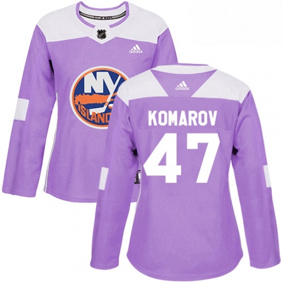 Womens Adidas New York Islanders 47 Leo Komarov Authentic Purple Fights Cancer Practice NHL Jersey Womens Adidas New York Islanders 47 Leo Komarov Authentic Purple Fights Cancer Practice NHL Jersey