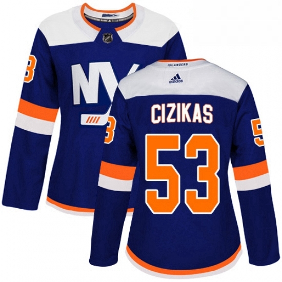Womens Adidas New York Islanders 53 Casey Cizikas Premier Blue Alternate NHL Jersey Womens Adidas New York Islanders 53 Casey Cizikas Premier Blue Alternate NHL Jersey