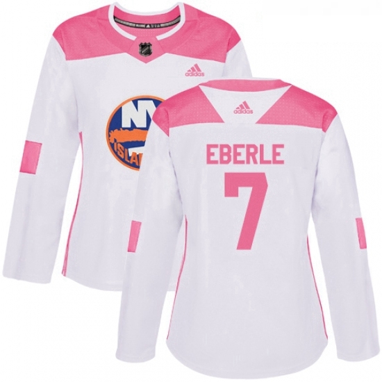 Womens Adidas New York Islanders 7 Jordan Eberle Authentic WhitePink Fashion NHL Jersey Womens Adidas New York Islanders 7 Jordan Eberle Authentic WhitePink Fashion NHL Jersey