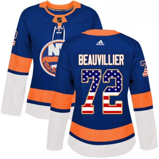 Womens Adidas New York Islanders 72 Anthony Beauvillier Authentic Royal Blue USA Flag Fashion NHL Jersey Womens Adidas New York Islanders 72 Anthony Beauvillier Authentic Royal Blue USA Flag Fashion NHL Jersey