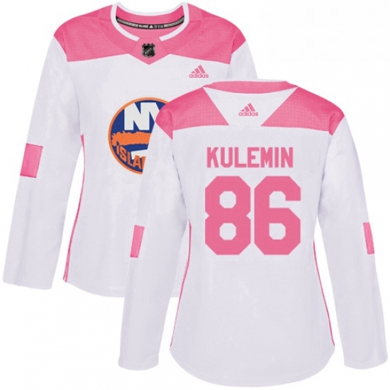 Womens Adidas New York Islanders 86 Nikolay Kulemin Authentic WhitePink Fashion NHL Jersey Womens Adidas New York Islanders 86 Nikolay Kulemin Authentic WhitePink Fashion NHL Jersey