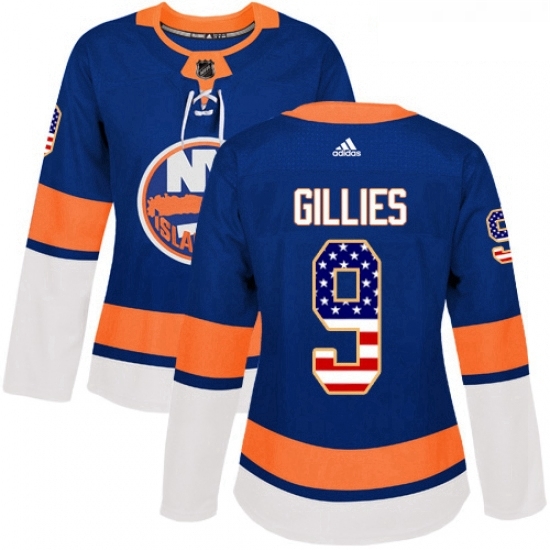 Womens Adidas New York Islanders 9 Clark Gillies Authentic Royal Blue USA Flag Fashion NHL Jersey Womens Adidas New York Islanders 9 Clark Gillies Authentic Royal Blue USA Flag Fashion NHL Jersey