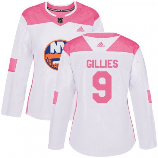 Womens Adidas New York Islanders 9 Clark Gillies Authentic WhitePink Fashion NHL Jersey Womens Adidas New York Islanders 9 Clark Gillies Authentic WhitePink Fashion NHL Jersey