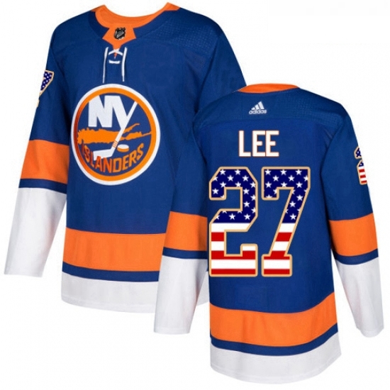 Youth Adidas New York Islanders 27 Anders Lee Authentic Royal Blue USA Flag Fashion NHL Jersey Youth Adidas New York Islanders 27 Anders Lee Authentic Royal Blue USA Flag Fashion NHL Jersey