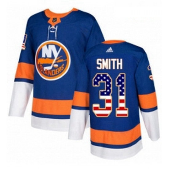 Youth Adidas New York Islanders 31 Billy Smith Authentic Royal Blue USA Flag Fashion NHL Jersey Youth Adidas New York Islanders 31 Billy Smith Authentic Royal Blue USA Flag Fashion NHL Jersey