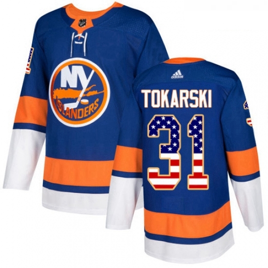 Youth Adidas New York Islanders 31 Dustin Tokarski Authentic Royal Blue USA Flag Fashion NHL Jersey Youth Adidas New York Islanders 31 Dustin Tokarski Authentic Royal Blue USA Flag Fashion NHL Jersey