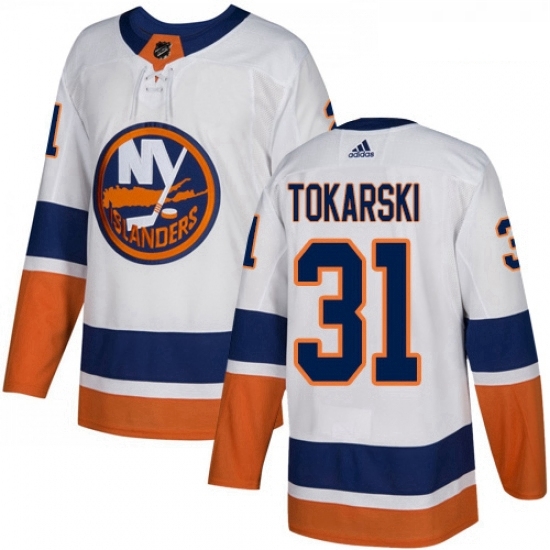 Youth Adidas New York Islanders 31 Dustin Tokarski Authentic White Away NHL Jersey Youth Adidas New York Islanders 31 Dustin Tokarski Authentic White Away NHL Jersey