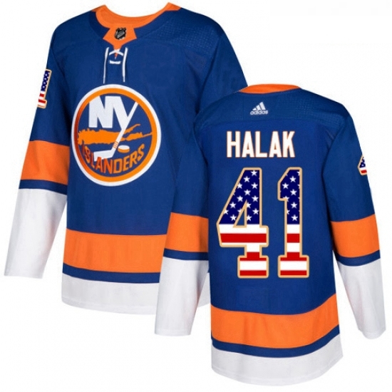 Youth Adidas New York Islanders 41 Jaroslav Halak Authentic Royal Blue USA Flag Fashion NHL Jersey Youth Adidas New York Islanders 41 Jaroslav Halak Authentic Royal Blue USA Flag Fashion NHL Jersey