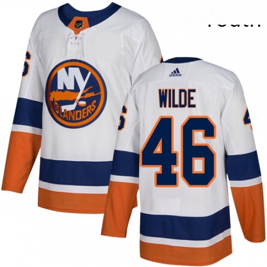 Youth Adidas New York Islanders 46 Bode Wilde Authentic White Away NHL Jersey Youth Adidas New York Islanders 46 Bode Wilde Authentic White Away NHL Jersey