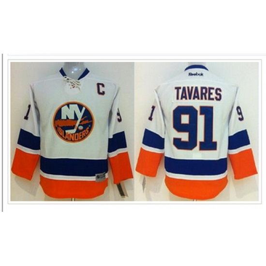 Youth NHL New York Islanders #91 John Tavares White Jersey Youth NHL New York Islanders #91 John Tavares White Jersey