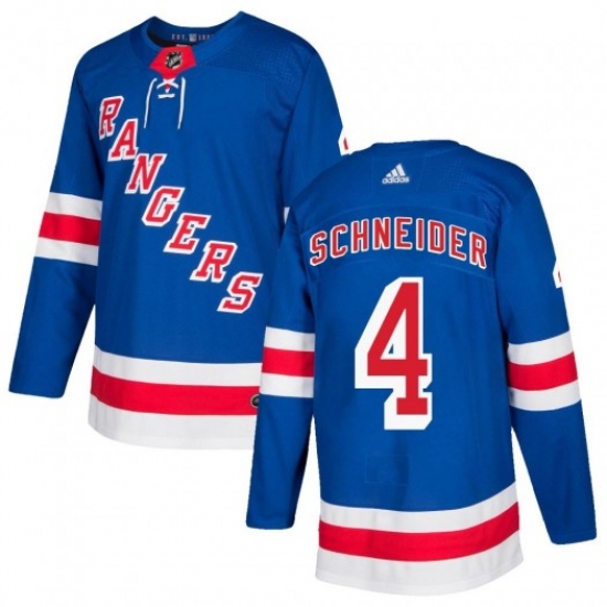 Braden Schneider New York Rangers Men's Adidas Authentic Royal Blue Home Jersey Braden Schneider New York Rangers Men's Adidas Authentic Royal Blue Home Jersey