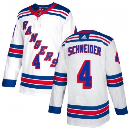 Braden Schneider New York Rangers Men's Adidas Authentic White Jersey Braden Schneider New York Rangers Men's Adidas Authentic White Jersey