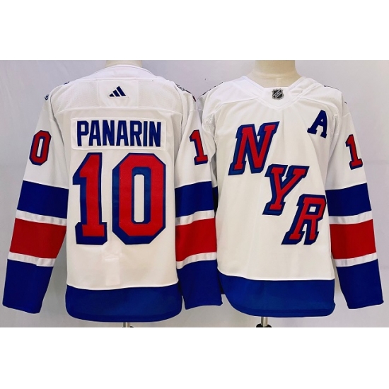 Men New York Rangers 10 Artemi Panarin White 2023 2024 Stadium Series Stitched Jersey Men New York Rangers 10 Artemi Panarin White 2023 2024 Stadium Series Stitched Jersey