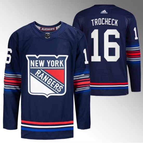 Men New York Rangers 16 Vincent Trocheck Navy Stitched Jersey Men New York Rangers 16 Vincent Trocheck Navy Stitched Jersey