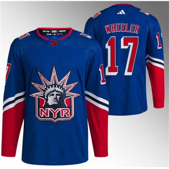 Men New York Rangers 17 Blake Wheeler Blue Reverse Retro Stitched Jersey Men New York Rangers 17 Blake Wheeler Blue Reverse Retro Stitched Jersey