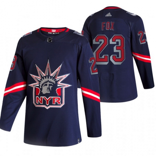 Men New York Rangers 23 Adam Fox Navy Adidas 2020 21 Reverse Retro Alternate NHL Jersey Men New York Rangers 23 Adam Fox Navy Adidas 2020 21 Reverse Retro Alternate NHL Jersey