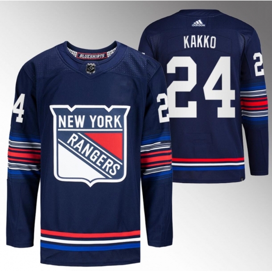 Men New York Rangers 24 Kaapo Kakko Navy Stitched Jersey Men New York Rangers 24 Kaapo Kakko Navy Stitched Jersey