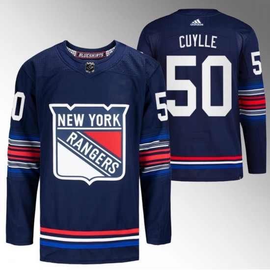 Men New York Rangers 50 Will Cuylle Navy Stitched Jersey Men New York Rangers 50 Will Cuylle Navy Stitched Jersey
