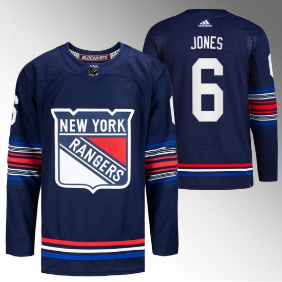 Men New York Rangers 6 Zac Jones Navy Stitched Jersey Men New York Rangers 6 Zac Jones Navy Stitched Jersey