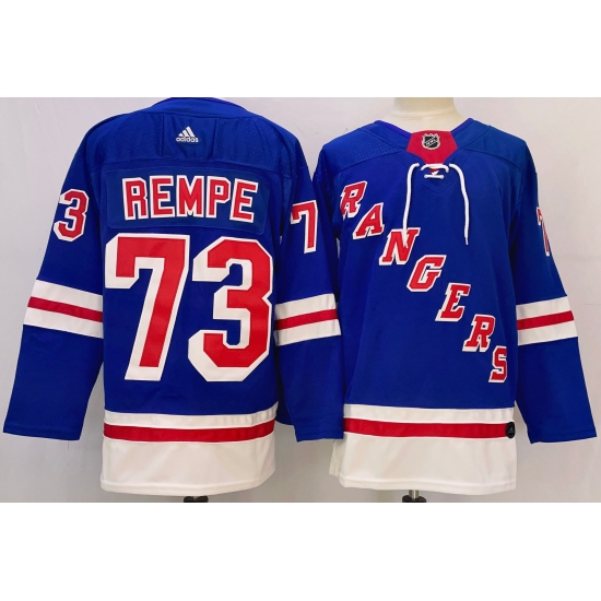 Men New York Rangers 73 Matt Rempe Royal Stitched Jersey Men New York Rangers 73 Matt Rempe Royal Stitched Jersey