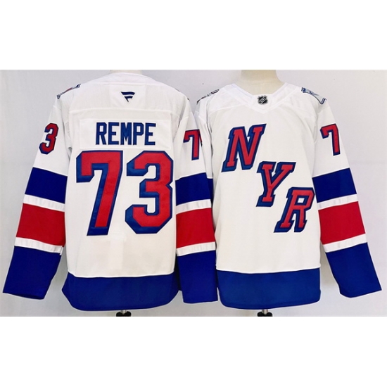Men New York Rangers 73 Matt Rempe White 2024 25 Stadium Series Stitched Jersey Men New York Rangers 73 Matt Rempe White 2024 25 Stadium Series Stitched Jersey
