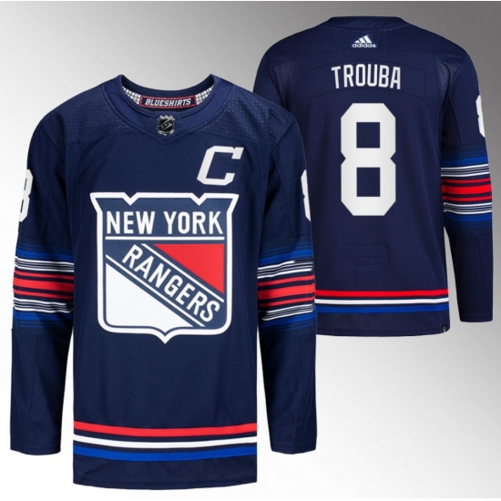 Men New York Rangers 8 Jacob Trouba Navy Stitched Jersey Men New York Rangers 8 Jacob Trouba Navy Stitched Jersey