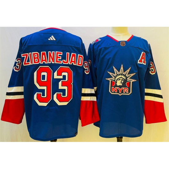 Men New York Rangers 93 Mika Zibanejad Blue 2022 23 Reverse Retro Stitched Jersey Men New York Rangers 93 Mika Zibanejad Blue 2022 23 Reverse Retro Stitched Jersey