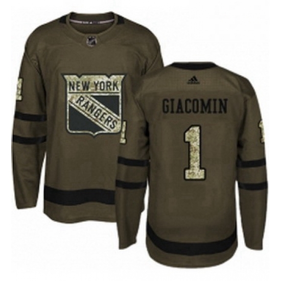 Mens Adidas New York Rangers 1 Eddie Giacomin Authentic Green Salute to Service NHL Jersey Mens Adidas New York Rangers 1 Eddie Giacomin Authentic Green Salute to Service NHL Jersey