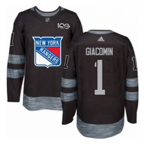Mens Adidas New York Rangers 1 Eddie Giacomin Premier Black 1917 2017 100th Anniversary NHL Jersey Mens Adidas New York Rangers 1 Eddie Giacomin Premier Black 1917 2017 100th Anniversary NHL Jersey