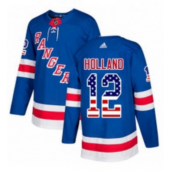 Mens Adidas New York Rangers 12 Peter Holland Authentic Royal Blue USA Flag Fashion NHL Jersey Mens Adidas New York Rangers 12 Peter Holland Authentic Royal Blue USA Flag Fashion NHL Jersey