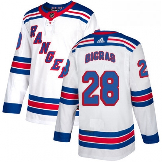 Mens Adidas New York Rangers 28 Chris Bigras Authentic White Away NHL Jersey Mens Adidas New York Rangers 28 Chris Bigras Authentic White Away NHL Jersey