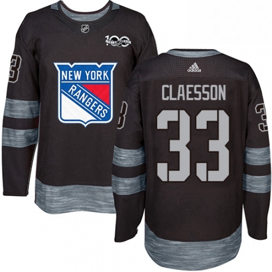 Mens Adidas New York Rangers 33 Fredrik Claesson Authentic Black 1917 2017 100th Anniversary NHL Jersey Mens Adidas New York Rangers 33 Fredrik Claesson Authentic Black 1917 2017 100th Anniversary NHL Jersey
