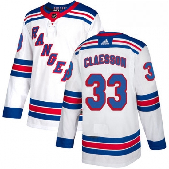 Mens Adidas New York Rangers 33 Fredrik Claesson Authentic White Away NHL Jersey Mens Adidas New York Rangers 33 Fredrik Claesson Authentic White Away NHL Jersey