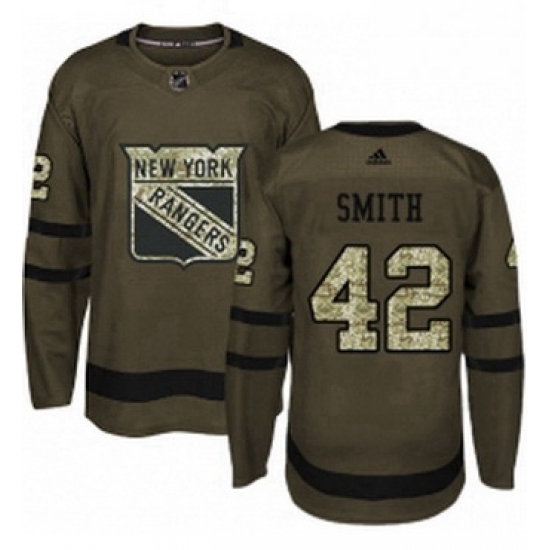 Mens Adidas New York Rangers 42 Brendan Smith Premier Green Salute to Service NHL Jersey Mens Adidas New York Rangers 42 Brendan Smith Premier Green Salute to Service NHL Jersey