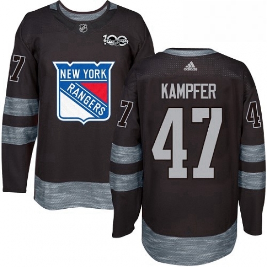 Mens Adidas New York Rangers 47 Steven Kampfer Premier Black 1917 2017 100th Anniversary NHL Jersey Mens Adidas New York Rangers 47 Steven Kampfer Premier Black 1917 2017 100th Anniversary NHL Jersey