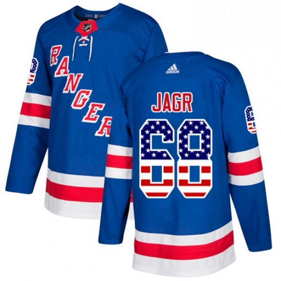 Mens Adidas New York Rangers 68 Jaromir Jagr Authentic Royal Blue USA Flag Fashion NHL Jersey Mens Adidas New York Rangers 68 Jaromir Jagr Authentic Royal Blue USA Flag Fashion NHL Jersey