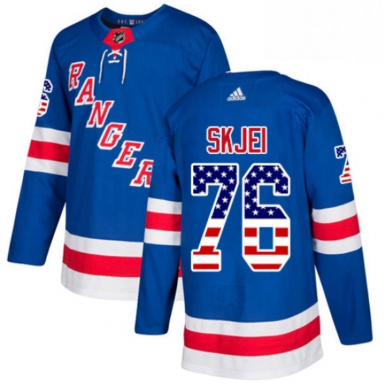 Mens Adidas New York Rangers 76 Brady Skjei Authentic Royal Blue USA Flag Fashion NHL Jersey Mens Adidas New York Rangers 76 Brady Skjei Authentic Royal Blue USA Flag Fashion NHL Jersey