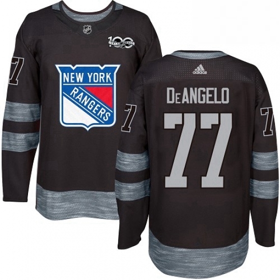 Mens Adidas New York Rangers 77 Anthony DeAngelo Authentic Black 1917 2017 100th Anniversary NHL Jersey Mens Adidas New York Rangers 77 Anthony DeAngelo Authentic Black 1917 2017 100th Anniversary NHL Jersey