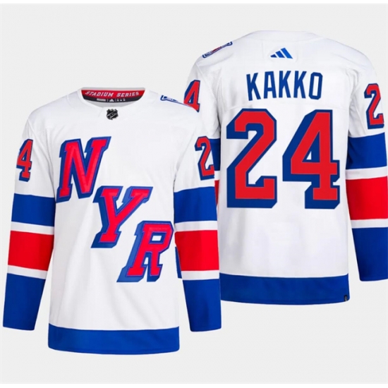 Men's New York Rangers #24 Kaapo Kakko White 2024 Stadium Series Stitched Jersey Men's New York Rangers #24 Kaapo Kakko White 2024 Stadium Series Stitched Jersey
