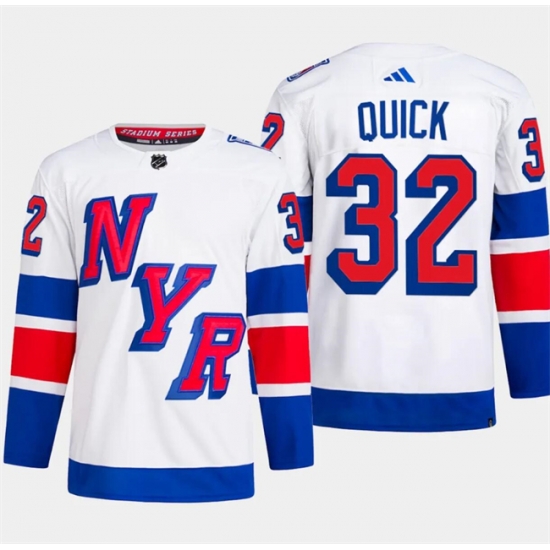 Men's New York Rangers #32 Jonathan Quick White 2024 Stadium Series Stitched Jersey Men's New York Rangers #32 Jonathan Quick White 2024 Stadium Series Stitched Jersey