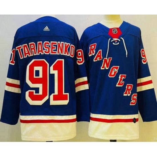 Men's New York Rangers #91 Vladimir Tarasenko Blue Authentic Jersey Men's New York Rangers #91 Vladimir Tarasenko Blue Authentic Jersey