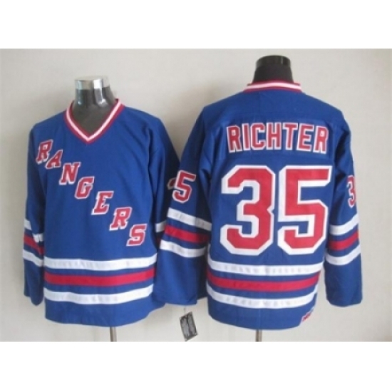 NHL New York Rangers #35 richter blue jerseys(New vintage retro) NHL New York Rangers #35 richter blue jerseys(New vintage retro)