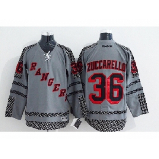 NHL New York Rangers #36 Mats Zuccarello Charcoal Cross Check Fashion jerseys NHL New York Rangers #36 Mats Zuccarello Charcoal Cross Check Fashion jerseys