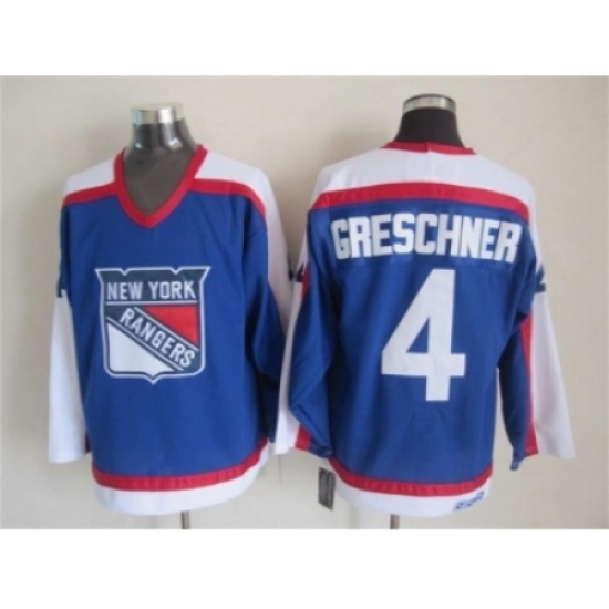 NHL New York Rangers #4 Ron Greschner CCM Throwback blue jerseys NHL New York Rangers #4 Ron Greschner CCM Throwback blue jerseys